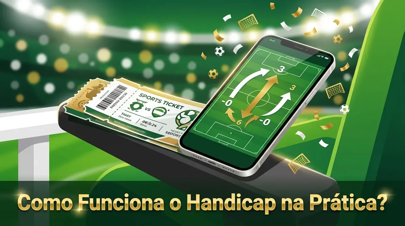 Telefone e ingresso no estádio, explicando como funciona o handicap.